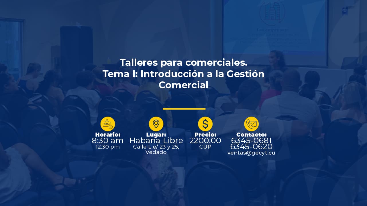 Talleres para comerciales Tema I Introducción a la Gestión Comercial